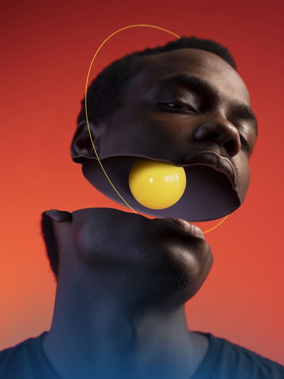 Futuristic portrait of a man.